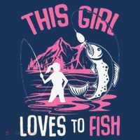 This Girl Loves To Fish Fishing Girl T-Shirt thumb 7