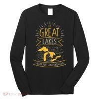 The Great Lakes Shark Free Unsalted Michigan Gift Long Sleeve Shirt thumb 0