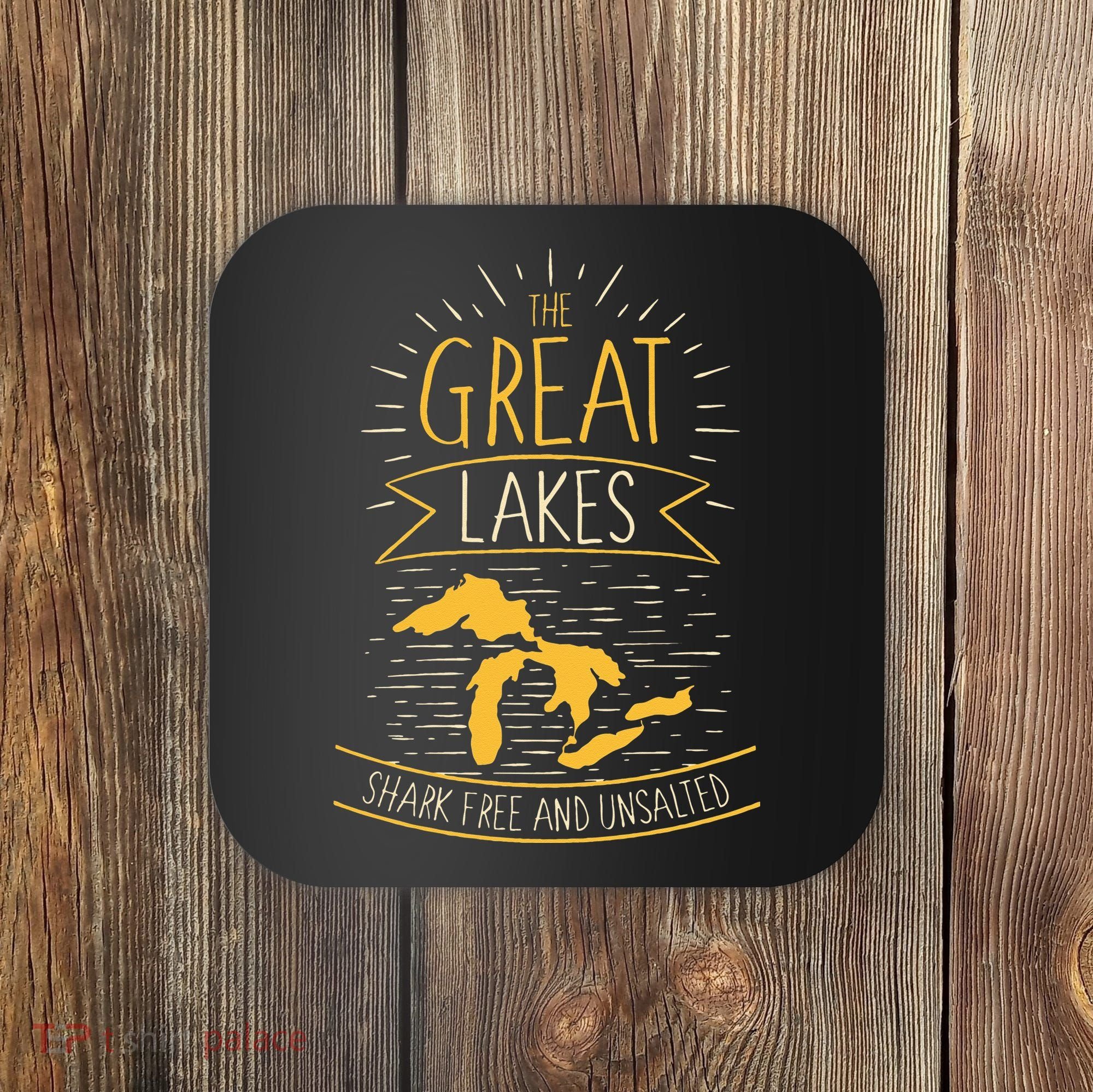 The Great Lakes Shark Free Unsalted Michigan Gift Coaster