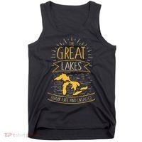 The Great Lakes Shark Free Unsalted Michigan Gift Tank Top thumb 0