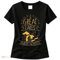 The Great Lakes Shark Free Unsalted Michigan Gift Women's T-Shirt thumb 0
