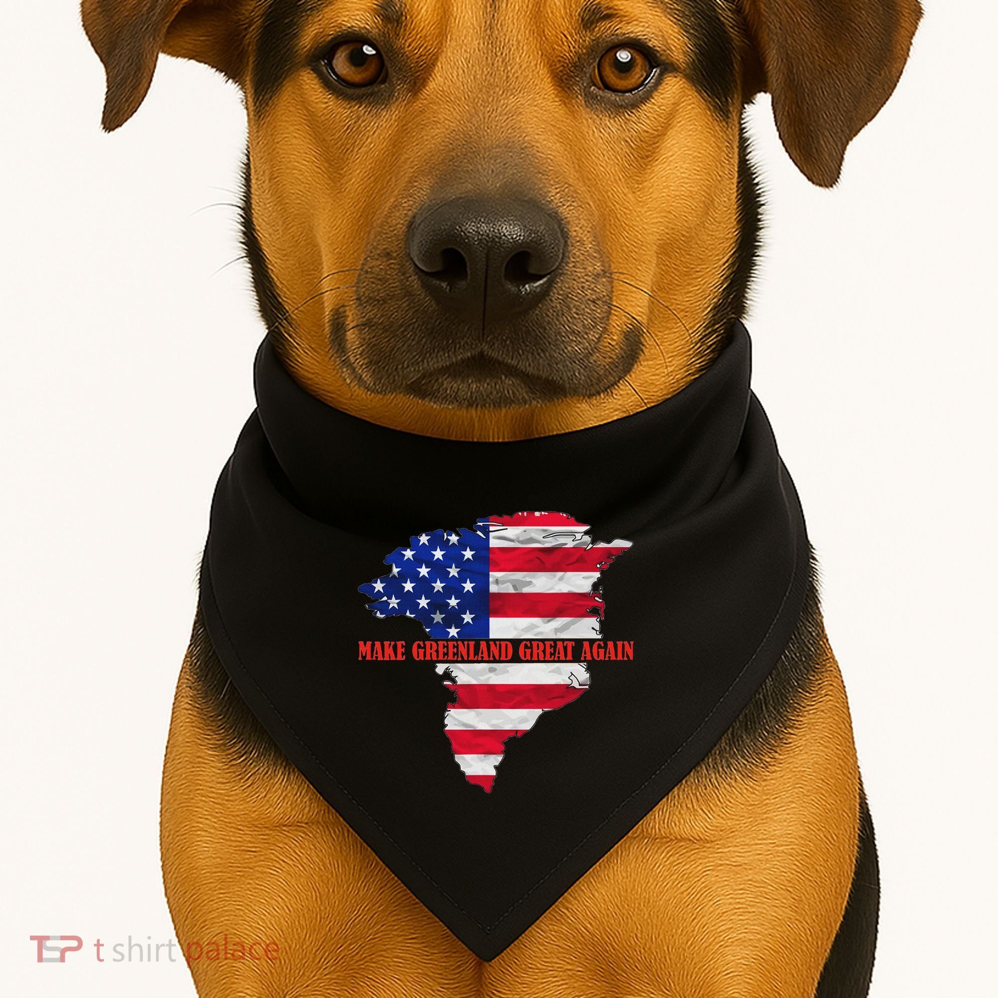 Trump Greenland Make Greenland Great Again Map USA-Made Doggie Bandana