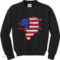 Trump Greenland Make Greenland Great Again Map Kids Sweatshirt thumb 0