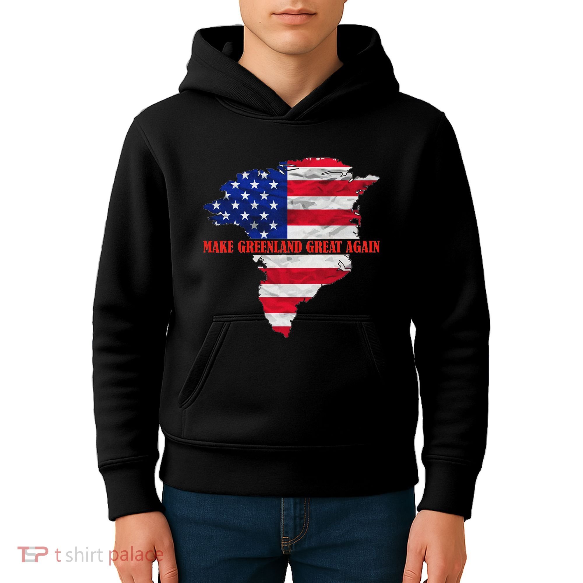 Trump Greenland Make Greenland Great Again Map Kids Hoodie