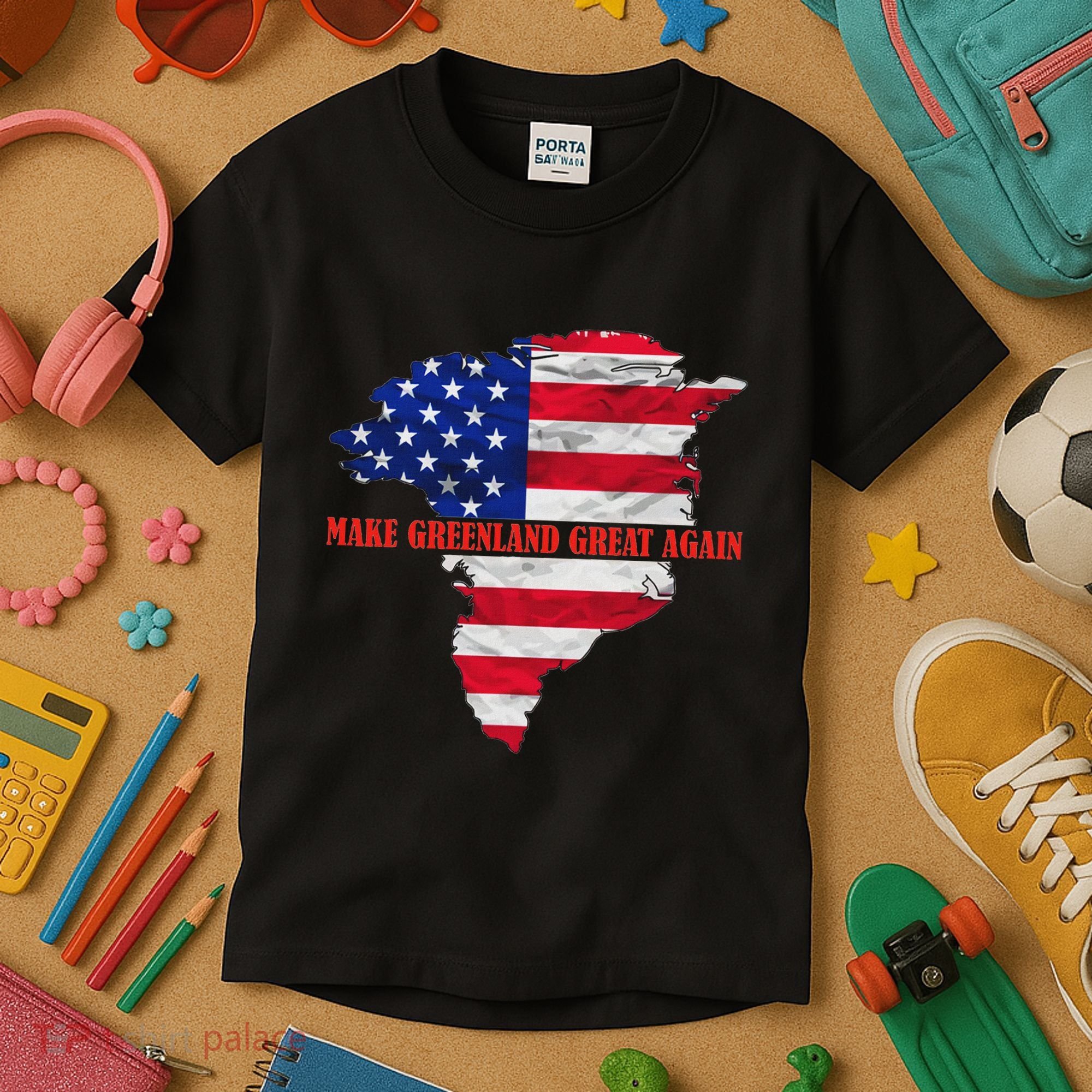 Trump Greenland Make Greenland Great Again Map Kids T-Shirt