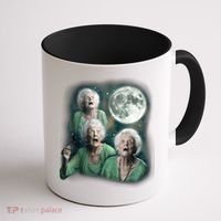Three Granny Moon 3 Old Ladys Howling Weird Cursed Meme Coffee Mug thumb 1