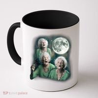 Three Granny Moon 3 Old Ladys Howling Weird Cursed Meme Coffee Mug thumb 0