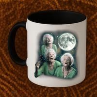 Three Granny Moon 3 Old Ladys Howling Weird Cursed Meme Coffee Mug thumb 2