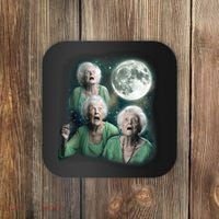 Three Granny Moon 3 Old Ladys Howling Weird Cursed Meme Coaster thumb 0