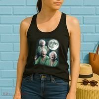 Three Granny Moon 3 Old Ladys Howling Weird Cursed Meme Women's Tank Top thumb 2