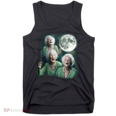 Three Granny Moon 3 Old Ladys Howling Weird Cursed Meme Tank Top