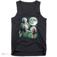 Three Granny Moon 3 Old Ladys Howling Weird Cursed Meme Tank Top thumb 0