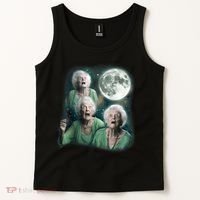 Three Granny Moon 3 Old Ladys Howling Weird Cursed Meme Tank Top thumb 2