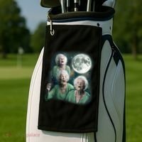 Three Granny Moon 3 Old Ladys Howling Weird Cursed Meme Golf Towel thumb 2