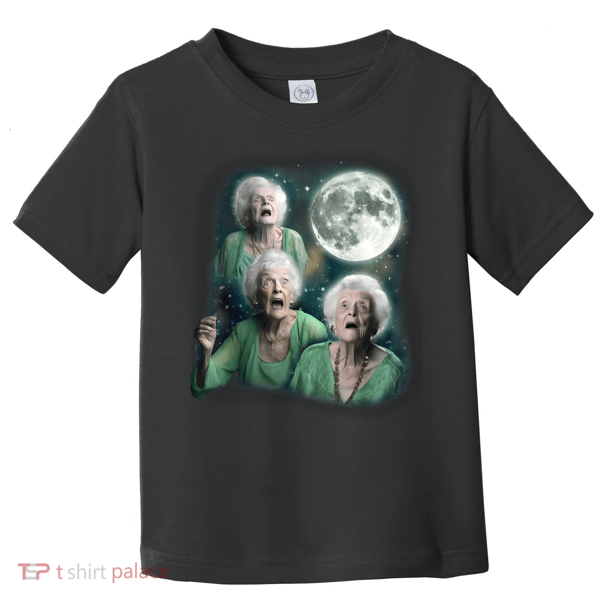 Three Granny Moon 3 Old Ladys Howling Weird Cursed Meme Toddler T-Shirt