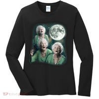 Three Granny Moon 3 Old Ladys Howling Weird Cursed Meme Women's Long Sleeve Shirt thumb 0