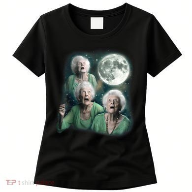 Three Granny Moon 3 Old Ladys Howling Weird Cursed Meme Women's T-Shirt
