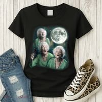 Three Granny Moon 3 Old Ladys Howling Weird Cursed Meme Women's T-Shirt thumb 3