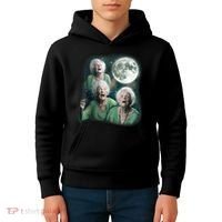 Three Granny Moon 3 Old Ladys Howling Weird Cursed Meme Kids Hoodie thumb 4