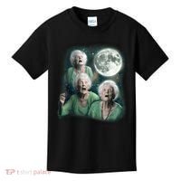 Three Granny Moon 3 Old Ladys Howling Weird Cursed Meme Kids T-Shirt thumb 0
