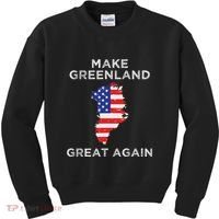 Trump Greenland Make Greenland Great Again Map Kids Sweatshirt thumb 0