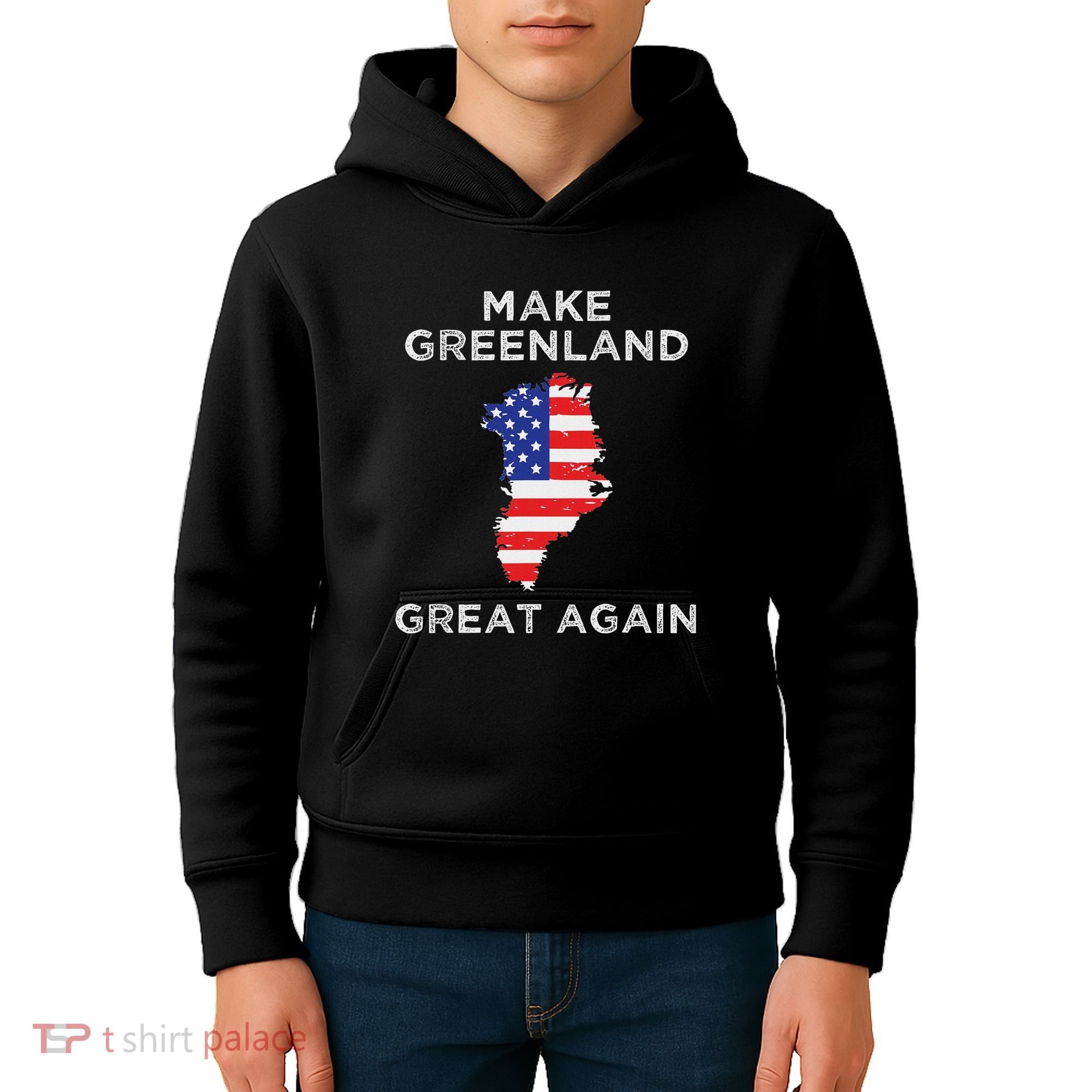 Trump Greenland Make Greenland Great Again Map Kids Hoodie