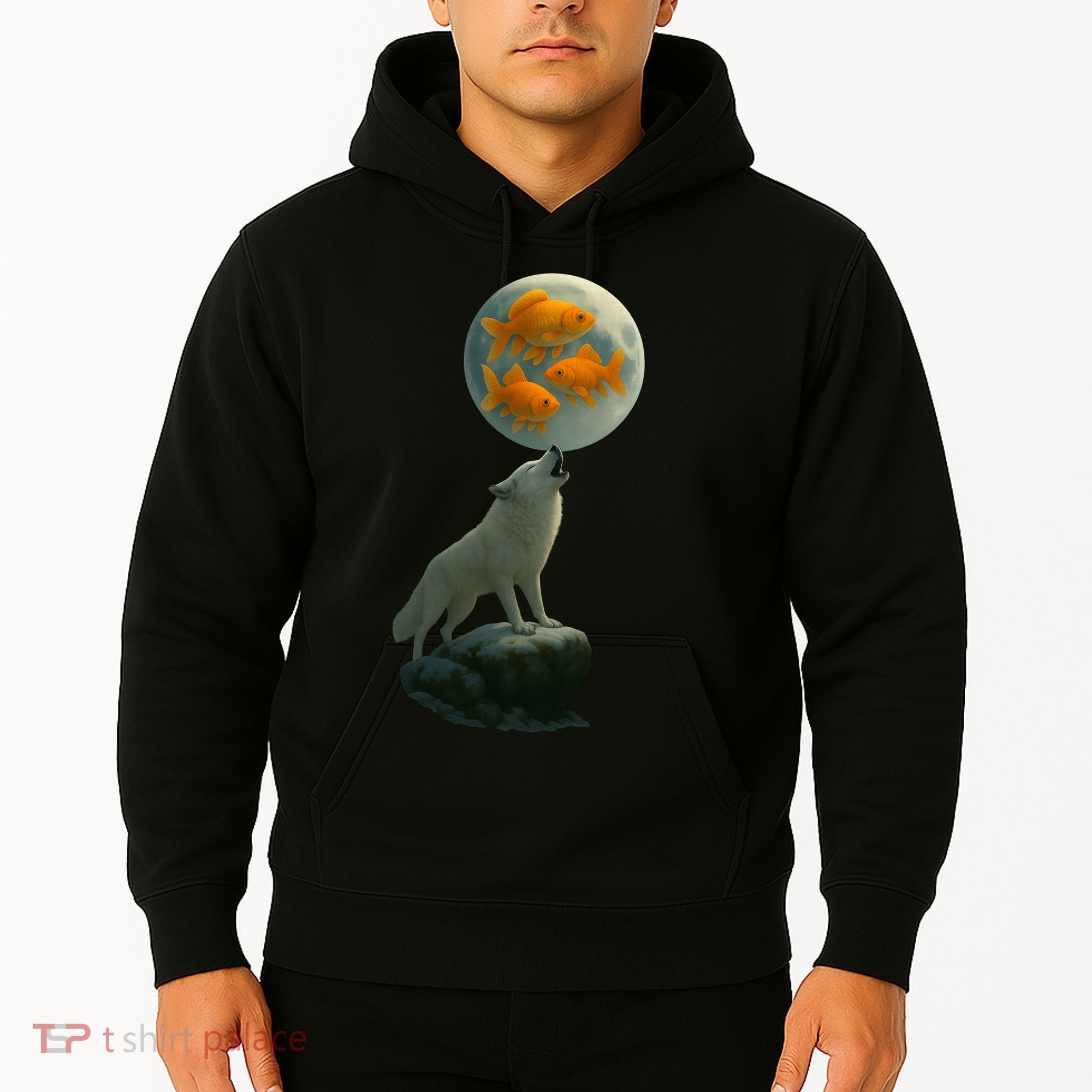 Three Goldfish Moon Hoodie