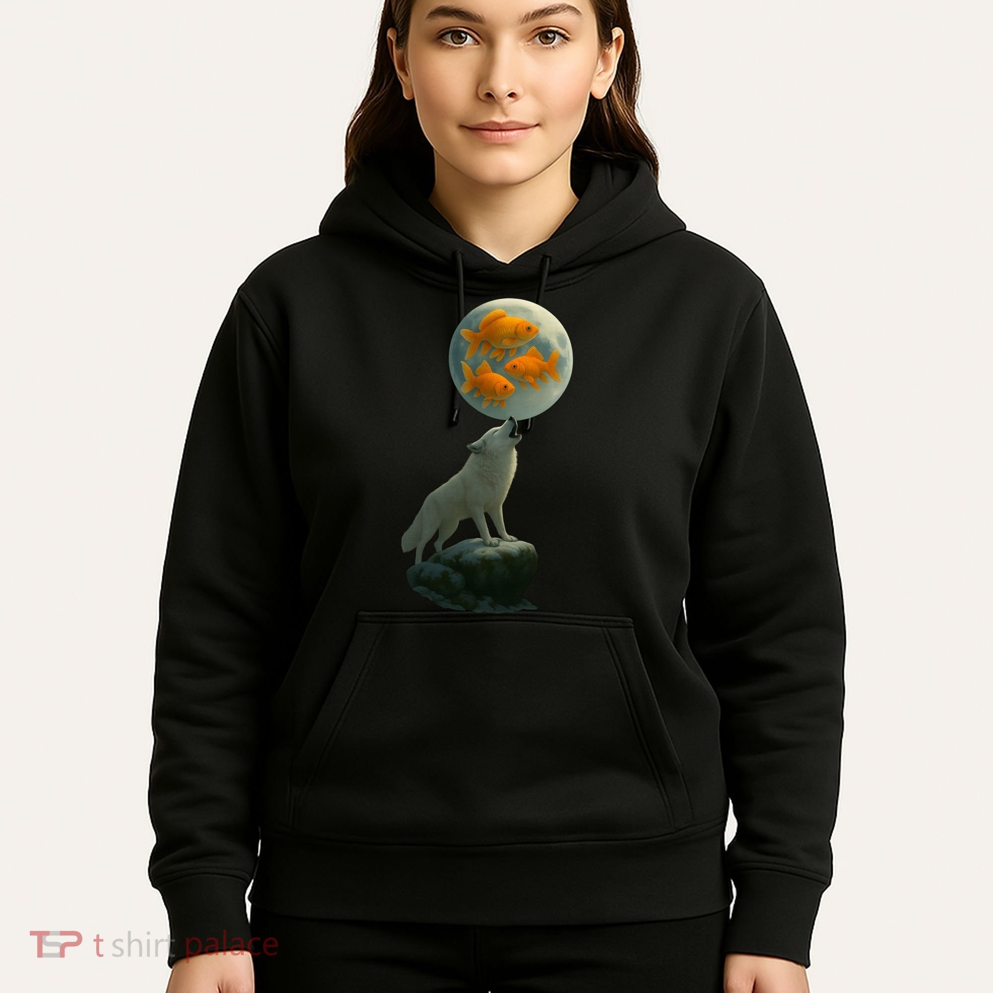 Three Goldfish Moon Hoodie