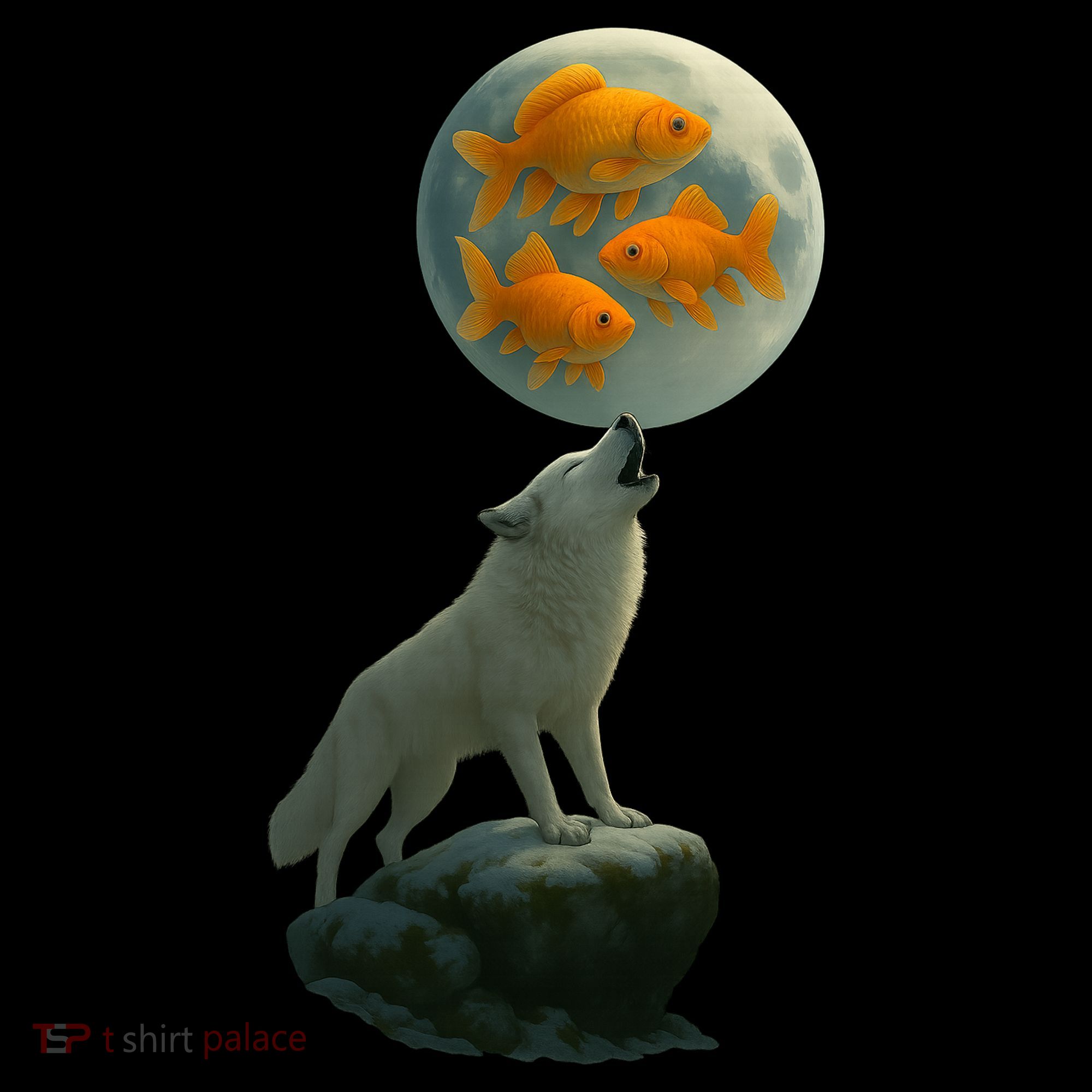 Three Goldfish Moon Button