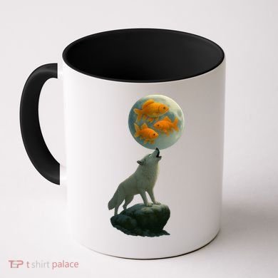 Three Goldfish Moon Coffee Mug