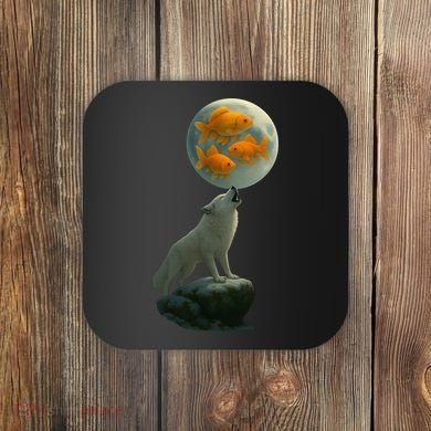 Three Goldfish Moon Coaster