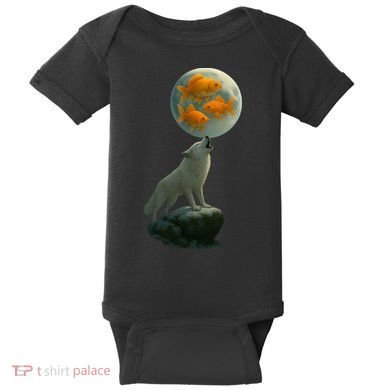 Three Goldfish Moon Baby Bodysuit
