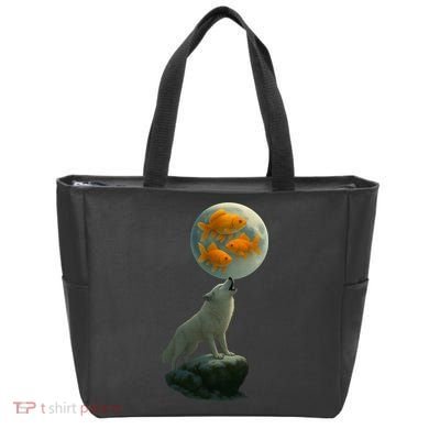 Three Goldfish Moon Tote Bag