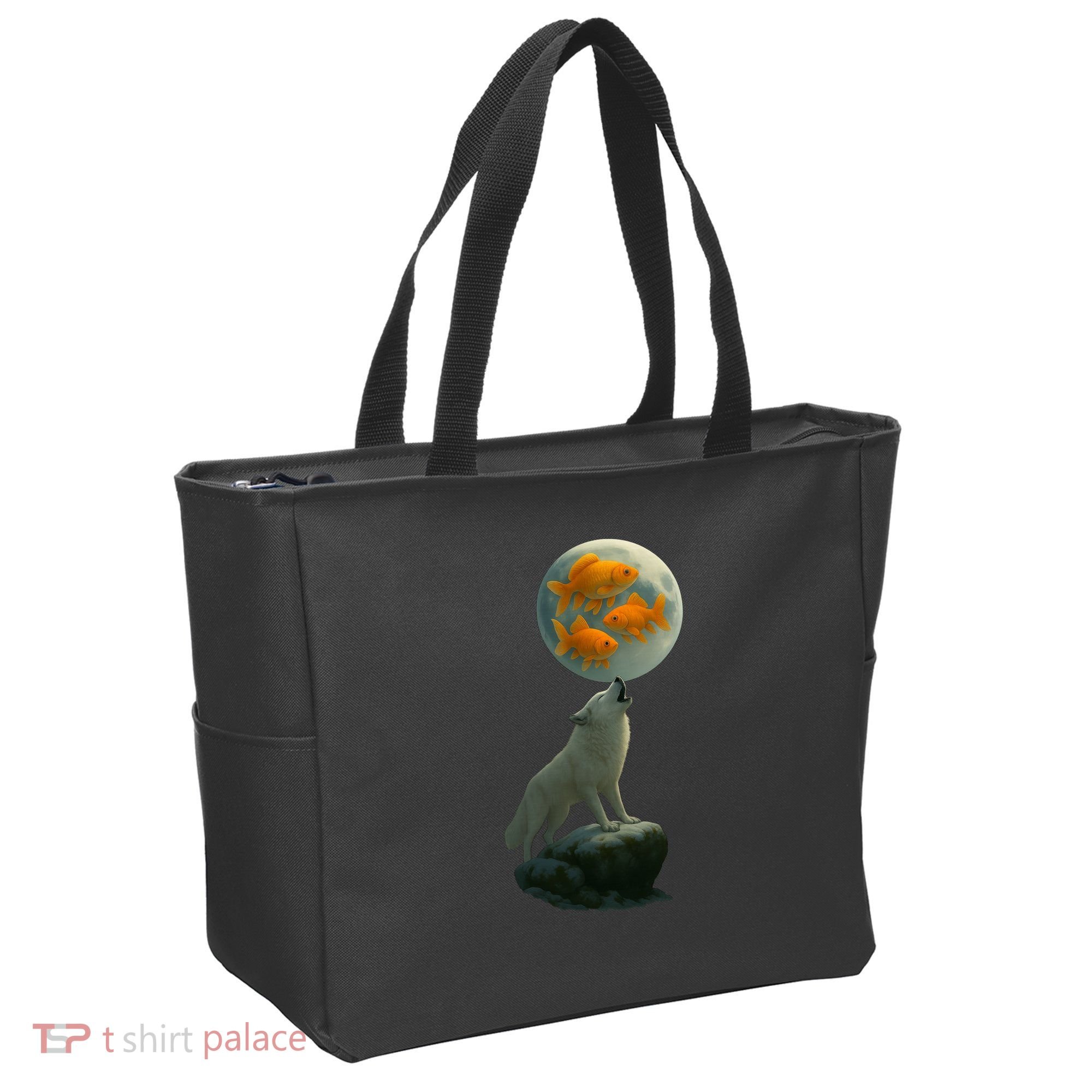 Three Goldfish Moon Tote Bag