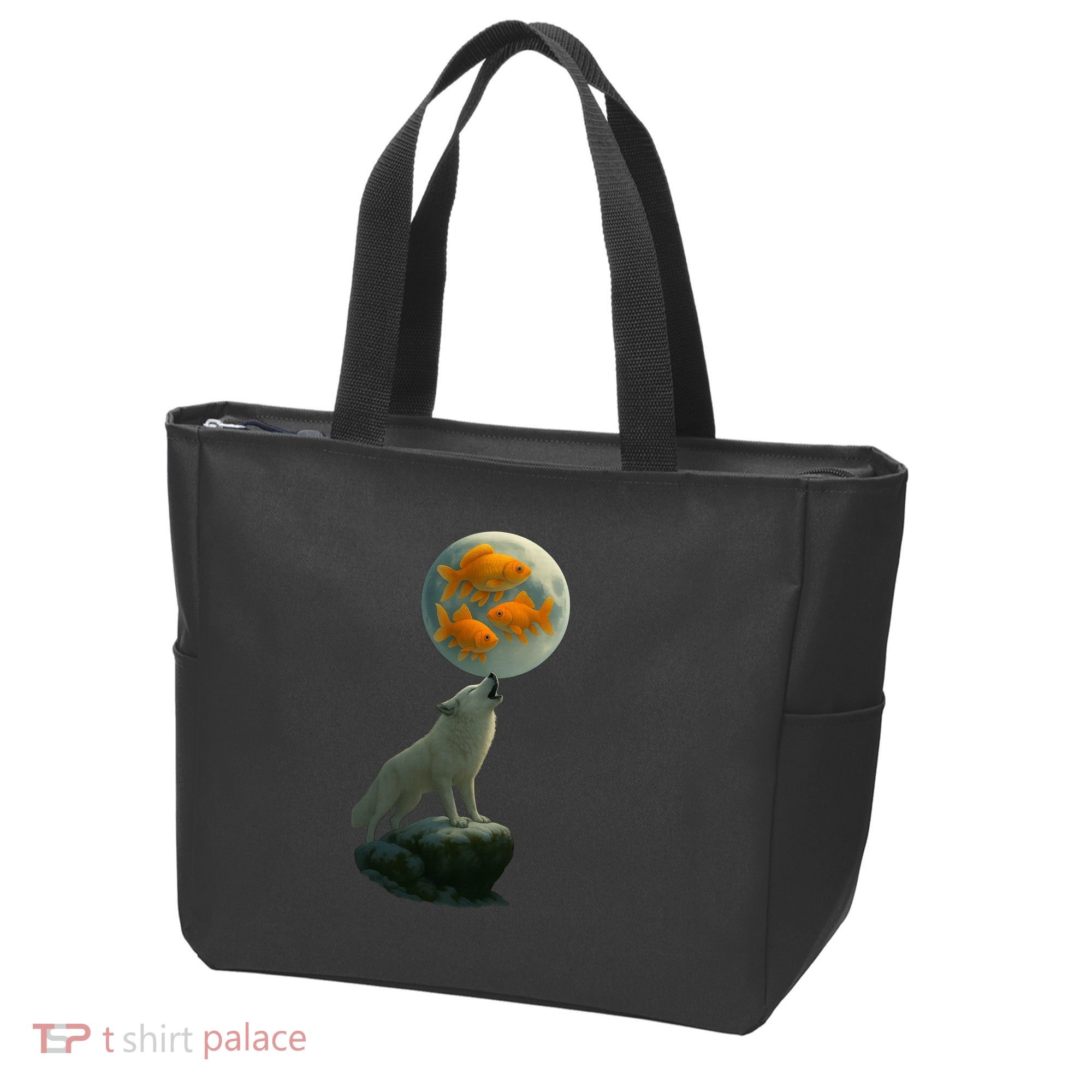Three Goldfish Moon Tote Bag
