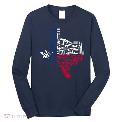 Texas gun map 2nd amendment Long Sleeve Shirt