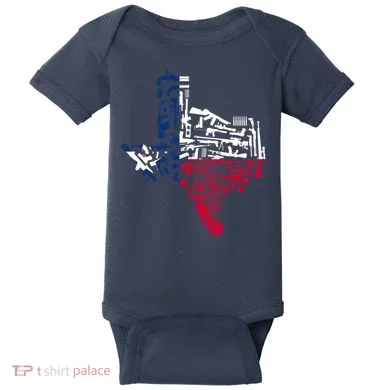 Texas gun map 2nd amendment Baby Bodysuit