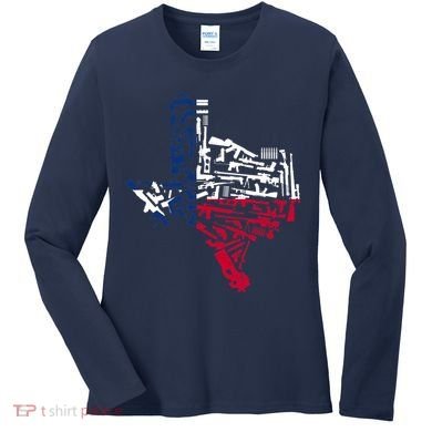 Texas gun map 2nd amendment Women's Long Sleeve Shirt