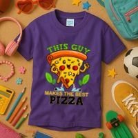This Guy Makes The Best Pizza Kids T-Shirt thumb 3