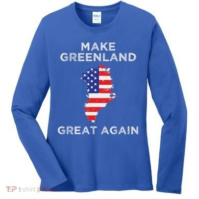 Trump Greenland Make Great Again Map Women's Long Sleeve Shirt