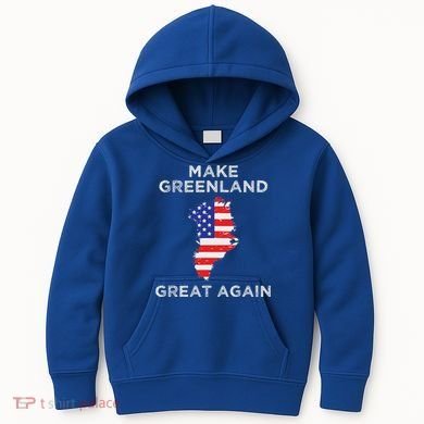 Trump Greenland Make Great Again Map Kids Hoodie