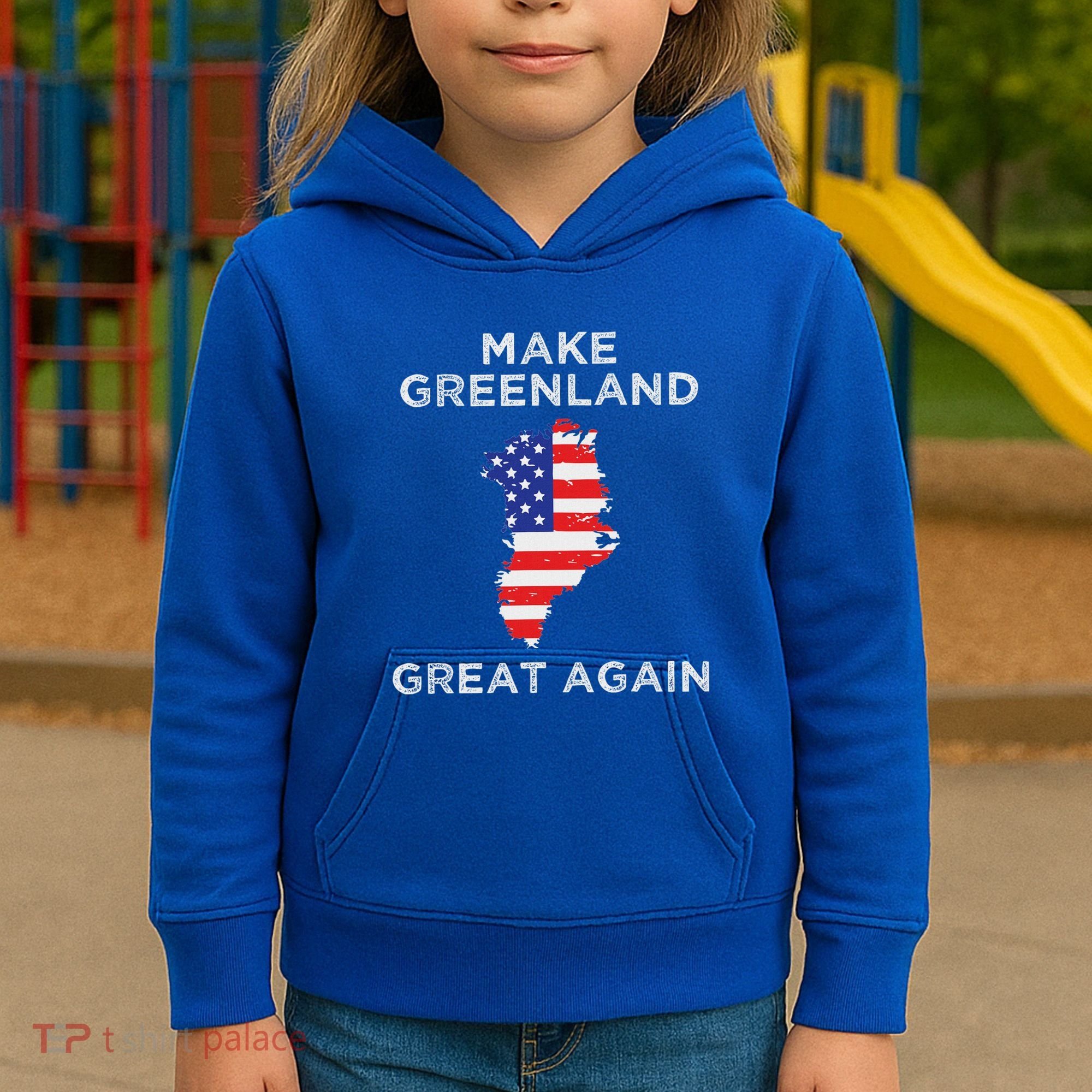 Trump Greenland Make Great Again Map Kids Hoodie