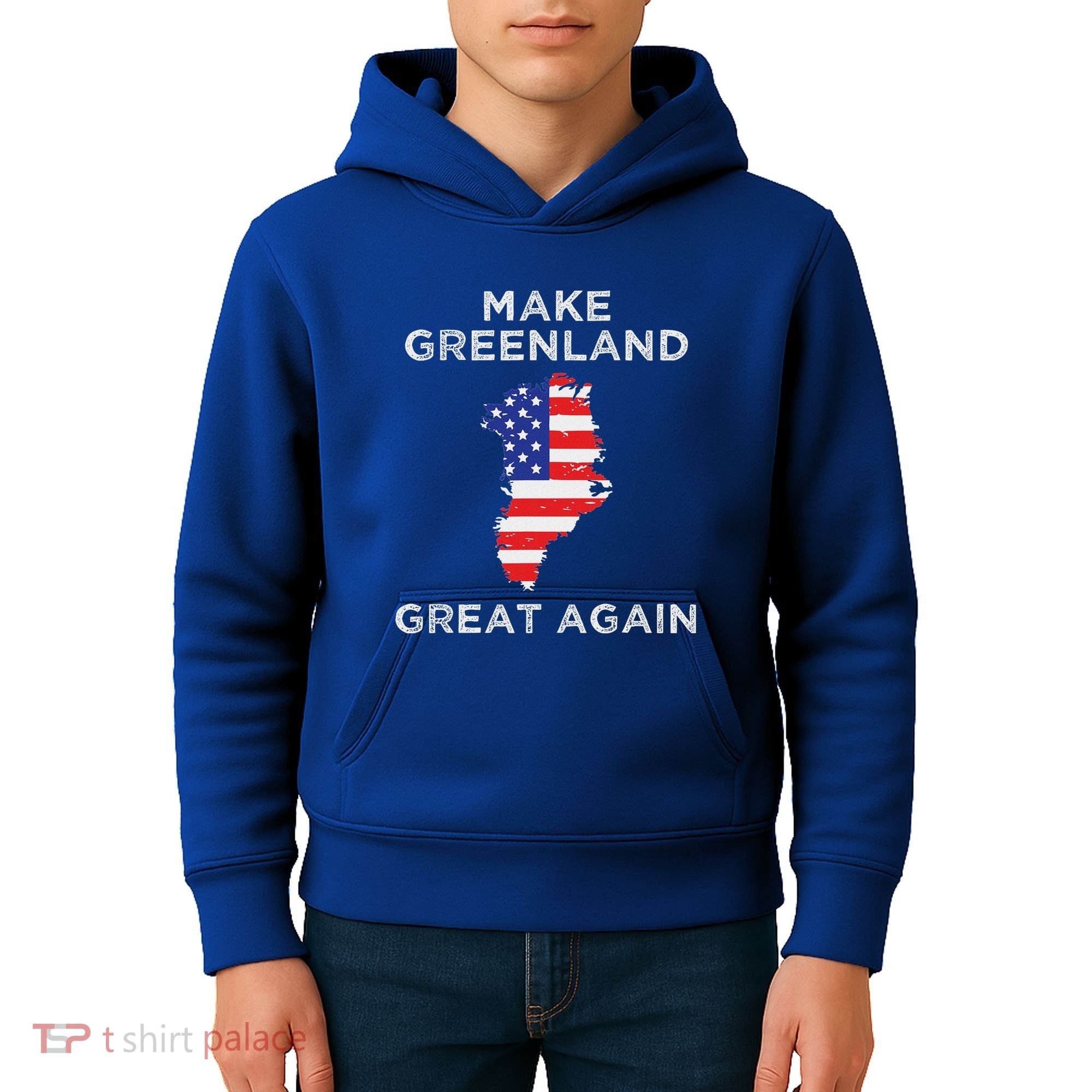 Trump Greenland Make Great Again Map Kids Hoodie