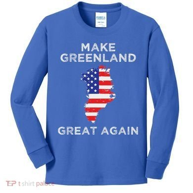 Trump Greenland Make Great Again Map Kids Long Sleeve Shirt