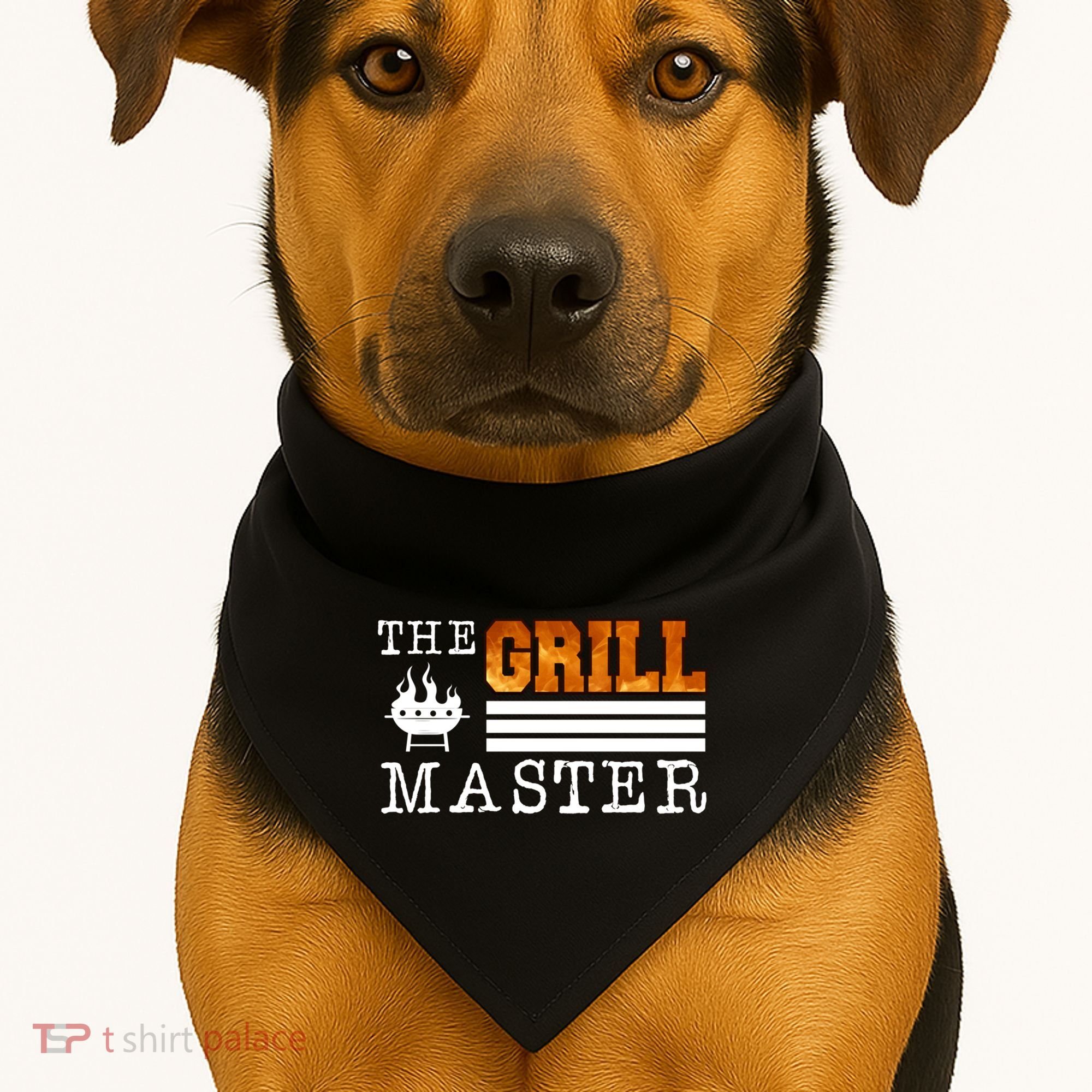 The Grill Master Bbq Barbecue Grillfather Grilling Sausage Gift USA-Made Doggie Bandana