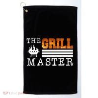 The Grill Master Bbq Barbecue Grillfather Grilling Sausage Gift Golf Towel thumb 0