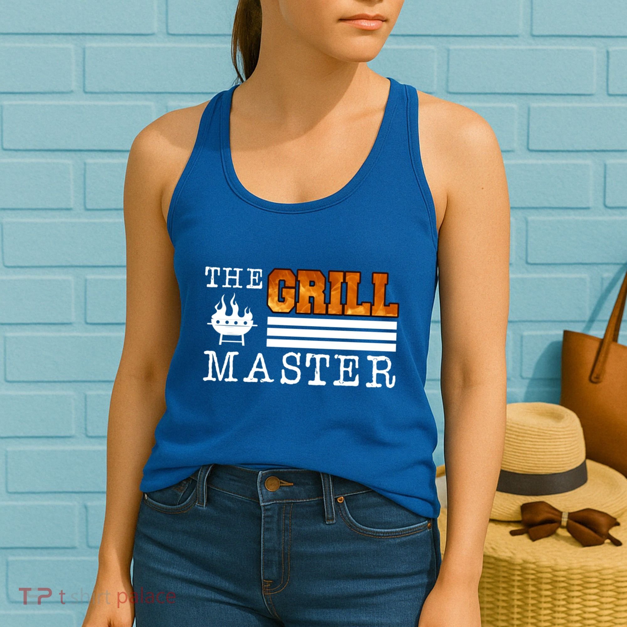 The Grill Master Bbq Barbecue Grillfather Grilling Sausage Gift Women's Tank Top
