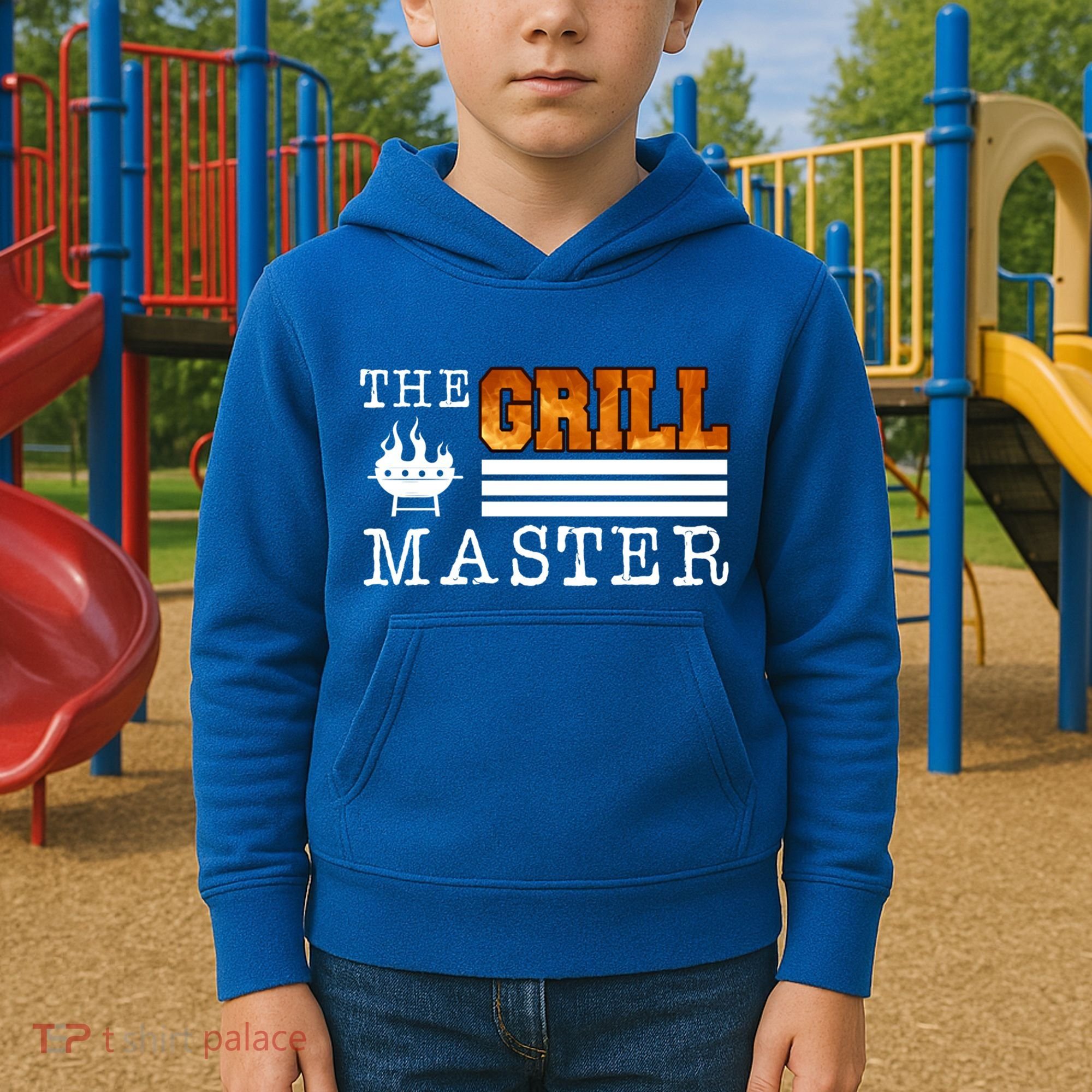 The Grill Master Bbq Barbecue Grillfather Grilling Sausage Gift Kids Hoodie