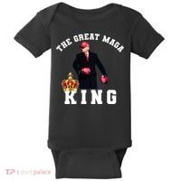 The Great MAGA King Trump 2024 USA Baby Bodysuit thumb 0