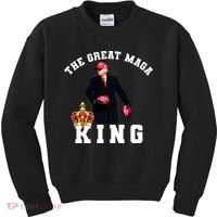 The Great MAGA King Trump 2024 USA Kids Sweatshirt thumb 0